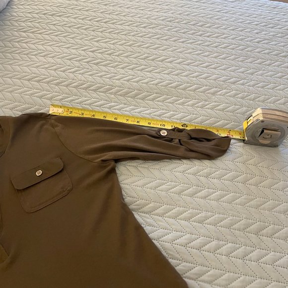 Lauren Ralph Lauren Women's Green 3/4 Sleeve V Neck Pullover Top Blouse Size M - Picture 9 of 9